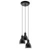 Hanglamp Priddy zwart met 3 lampen